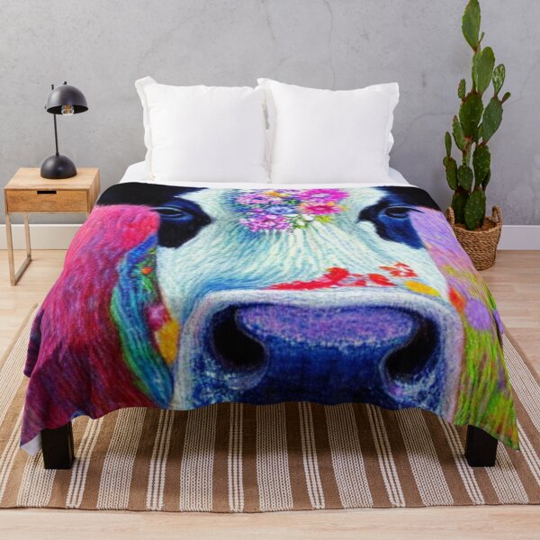 Item preview, Flora The Beautiful Floral Cow - Floral cow flower aesthetic, cool cow farmyard animal designed and sold by Flowerartlovers.