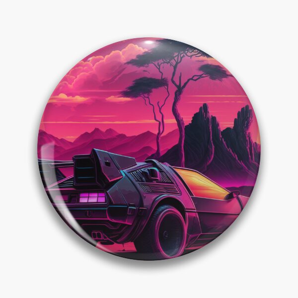 Item preview, Glowing Retro Futuristic DeLorean Synthwave designed and sold by yaekus.