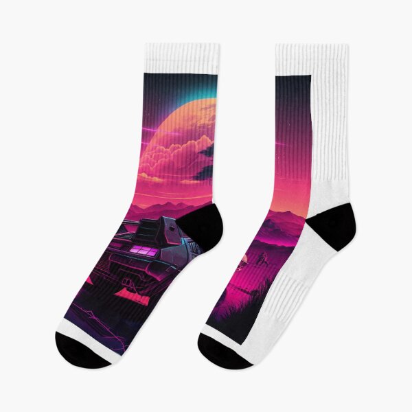 Item preview, Glowing Retro Futuristic DeLorean Synthwave designed and sold by yaekus.