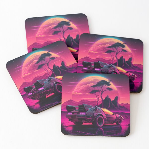 Item preview, Glowing Retro Futuristic DeLorean Synthwave designed and sold by yaekus.