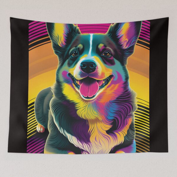 Item preview, Retro Welsch Corgi Painting designed and sold by AILaboratory21.