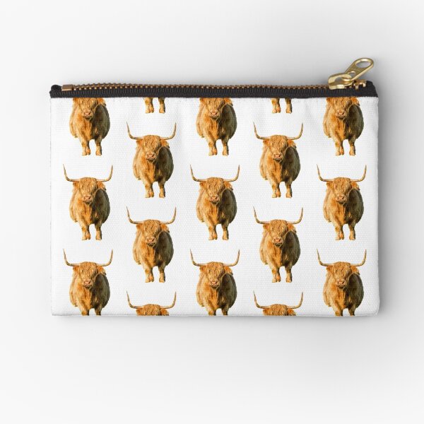 Shaggy Highland Cow Zipper Pouch
