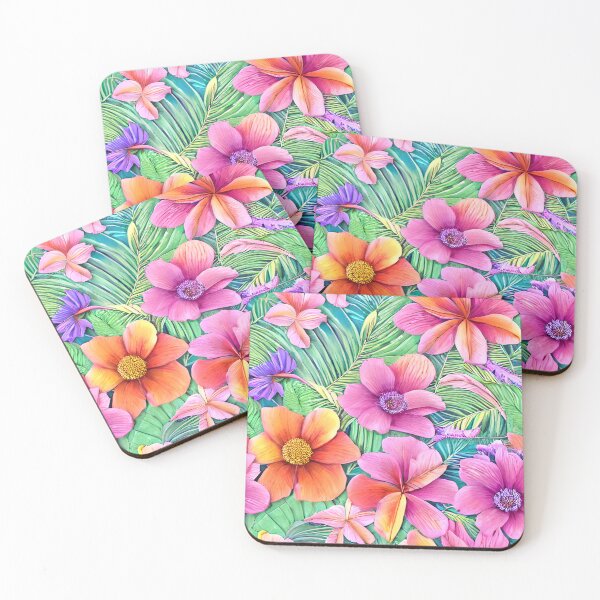 Item preview, Vibrant Tropical Flowers and Leaves designed and sold by BleuSky.