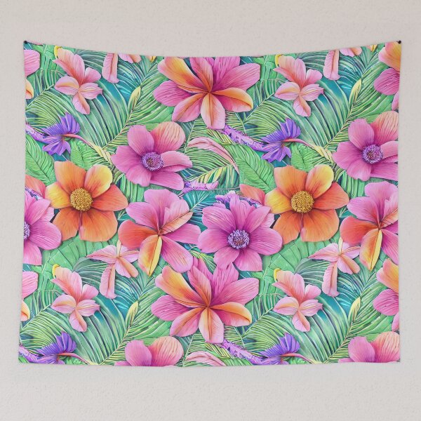 Item preview, Vibrant Tropical Flowers and Leaves designed and sold by BleuSky.