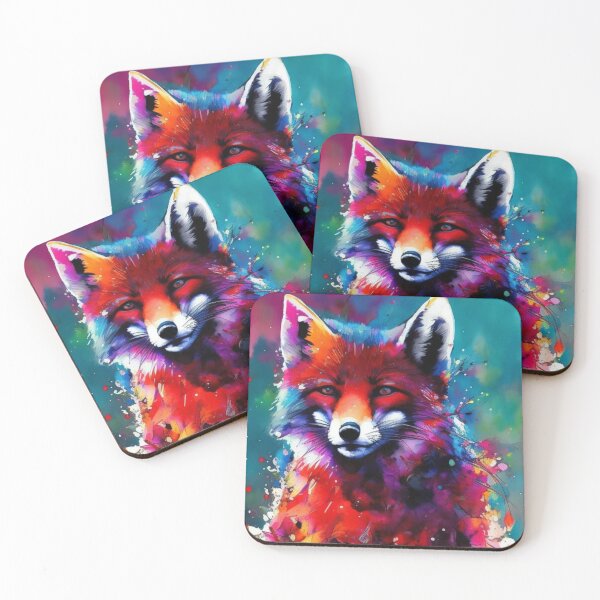 Item preview, Red Fox Watercolor Splash designed and sold by Verdant Rose Studio.