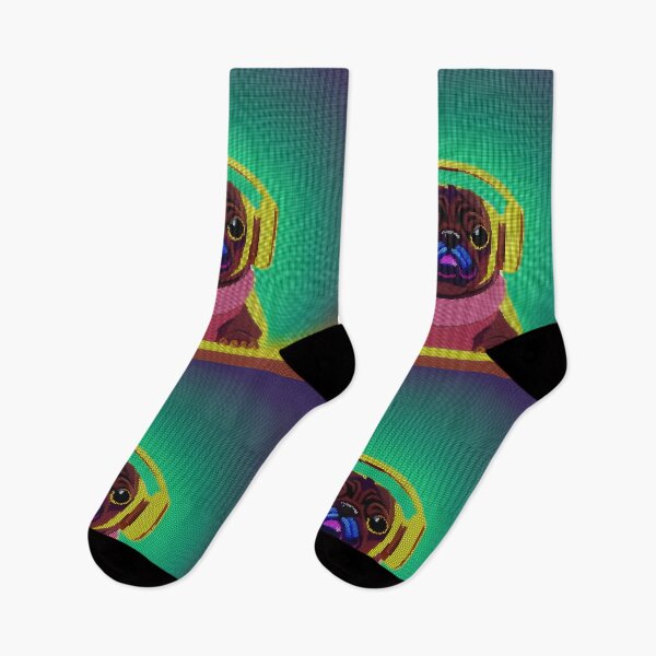 Item preview, Neon Colorful Abstract Pug 8-bit Pixel Art designed and sold by PixelDripped.