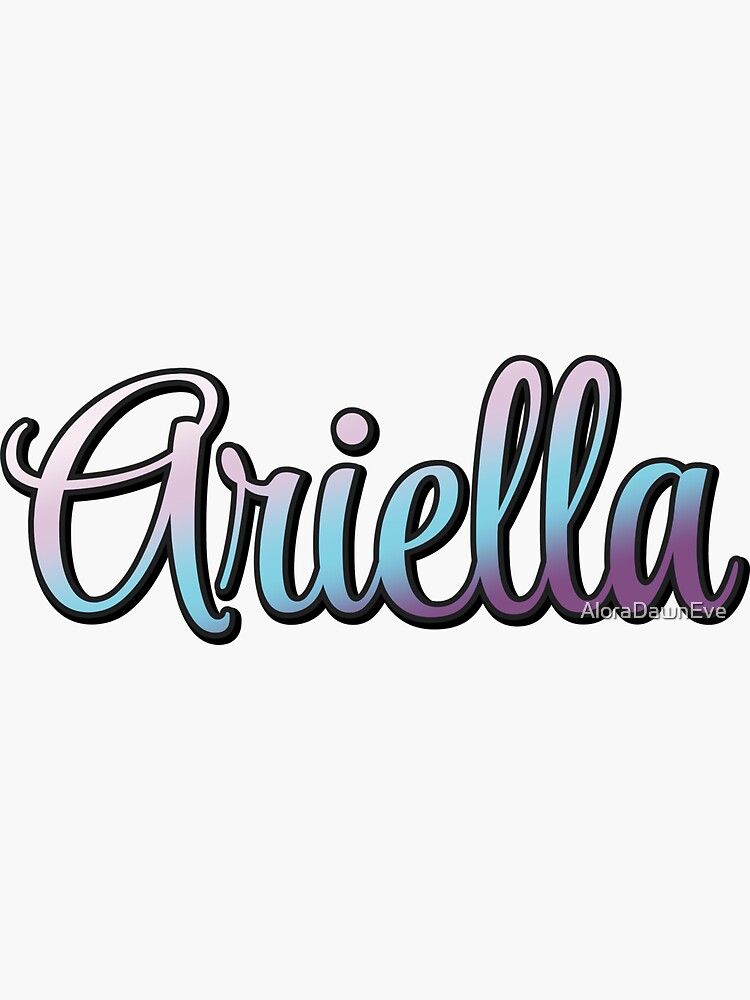 Pretty Script Ariella Name en colores