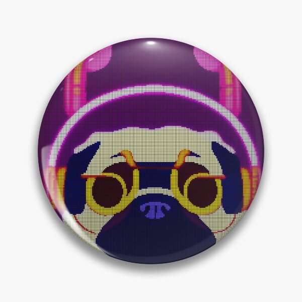 Artikelvorschau, Neon Colorful Abstract Pug 8-bit Pixel Art entworfen und verkauft von PixelDripped.