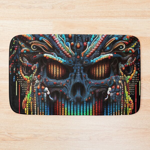 Item preview, Vibrant 8 bit rainbow pixelated matrix rainbow predator mask designed and sold by RK - Shop.