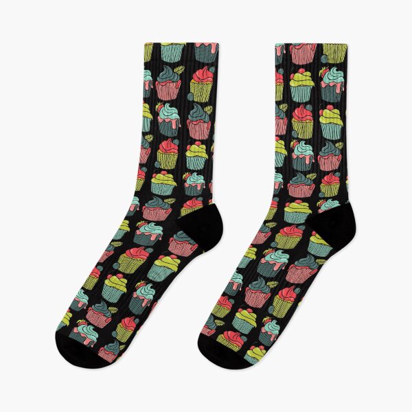 Item preview, Cupcakes pattern black designed and sold by Kimmygowland.