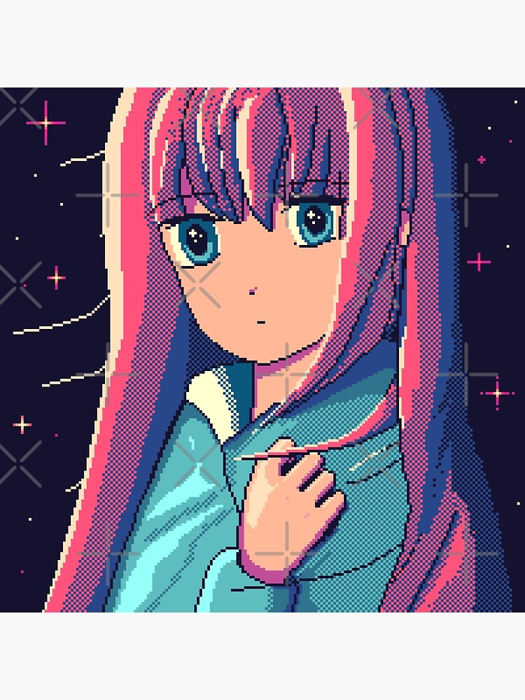 Thumbnail 2 of 2, Art Board Print, Star Girl Pixel Art designed and sold by djspacegr.