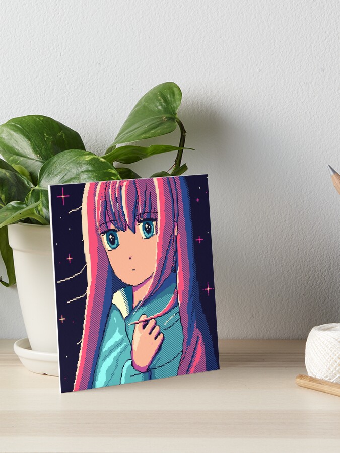Thumbnail 1 of 2, Art Board Print, Star Girl Pixel Art designed and sold by djspacegr.