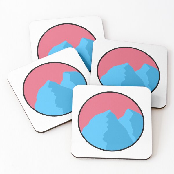 Item preview, Black outline blue mountains designed and sold by Jaennot.