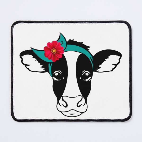 Item preview, ‘Maria Moo Moo Cow’ - Floral cow flower aesthetic, cool cow farmyard animal designed and sold by Flowerartlovers.