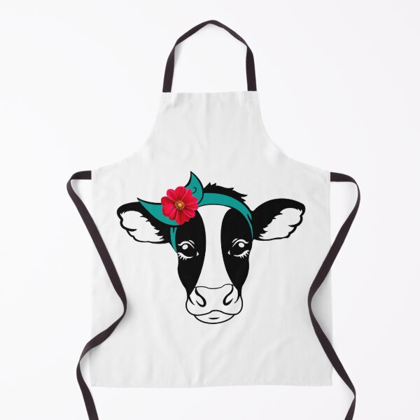 Item preview, ‘Maria Moo Moo Cow’ - Floral cow flower aesthetic, cool cow farmyard animal designed and sold by Flowerartlovers.