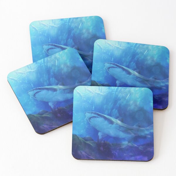 Make Way for the Great White Shark King Coasters (Set of 4)