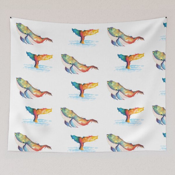 Item preview, Colorful Whale Watercolor designed and sold by Nostraw.