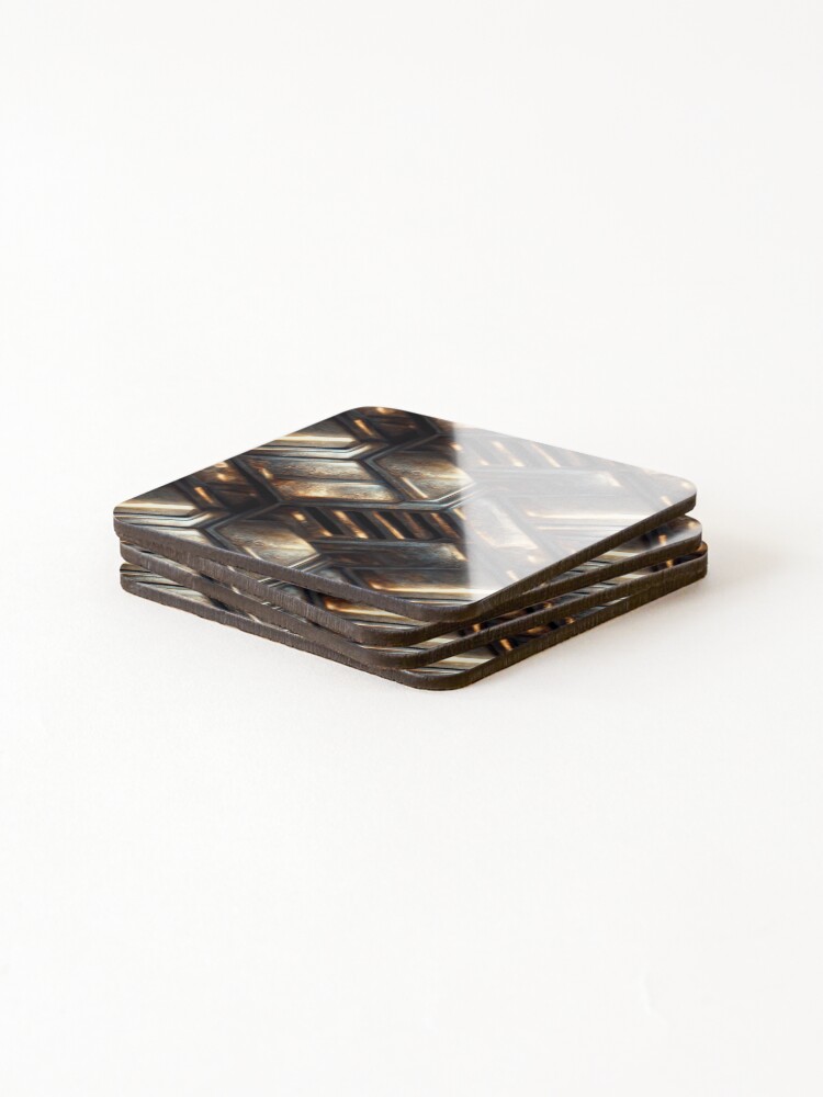 Thumbnail 4 of 5, Coasters (Set of 4), Tank honeycomb rust designed and sold by Tim-Ries.