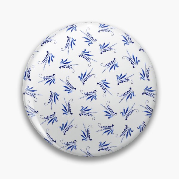 Item preview, Petrikyvka blue twig. An interesting plant print for your creativity, for printing on things, on fabric designed and sold by Sunflower-7.