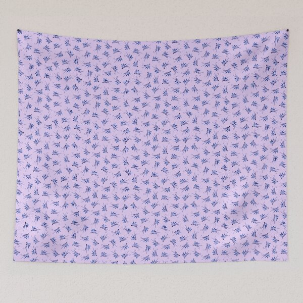 Item preview, Petrikyvka blue twig. An interesting plant print for your creativity, for printing on things, on fabric designed and sold by Sunflower-7.