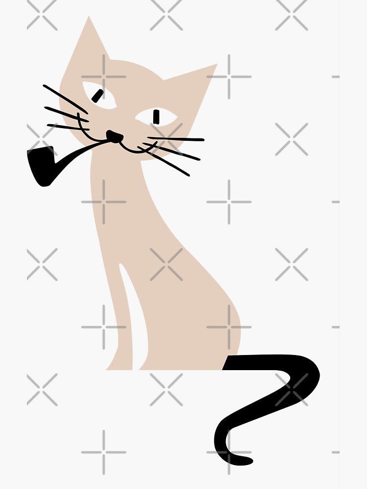 Smoking Cat - Chat Qui Fume Sticker for Sale by Mystalope