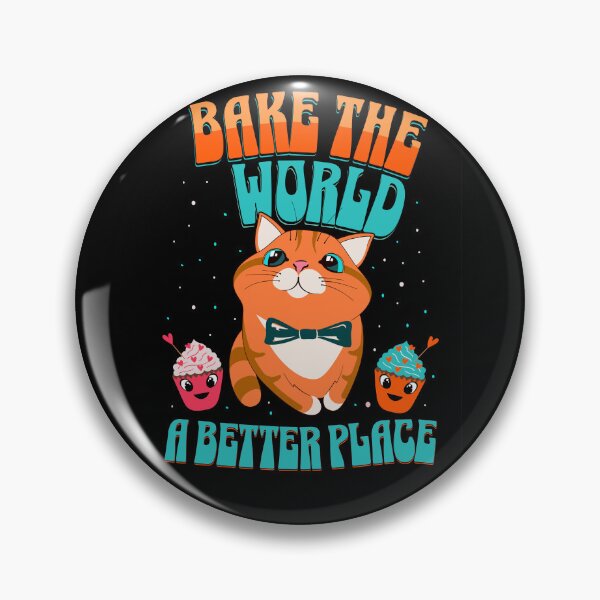 Item preview, You Bake The World A  Better Place, Gift for Bakers Chefs / Kawaii Cat designed and sold by InkyGenies.