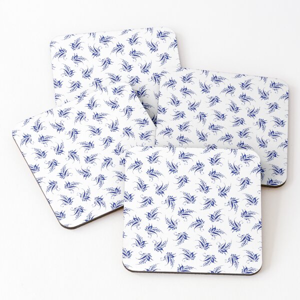 Item preview, Petrikyvka blue twig. An interesting plant print for your creativity, for printing on things, on fabric designed and sold by Sunflower-7.