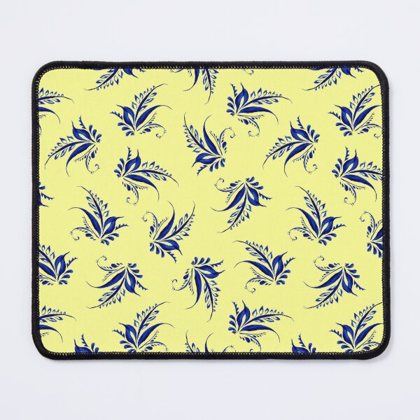 Item preview, Petrikyvka blue twig. An interesting plant print for your creativity, for printing on things, on fabric designed and sold by Sunflower-7.