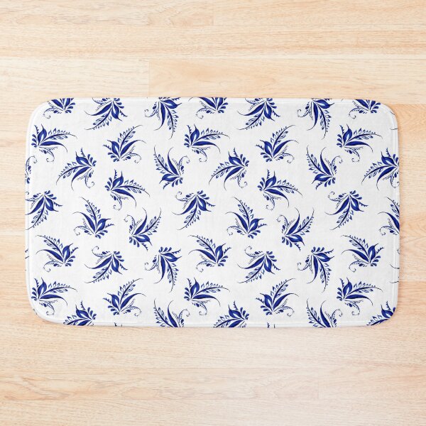 Item preview, Petrikyvka blue twig. An interesting plant print for your creativity, for printing on things, on fabric designed and sold by Sunflower-7.