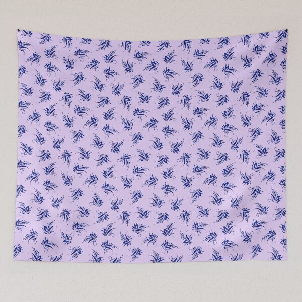 Item preview, Petrikyvka blue twig. An interesting plant print for your creativity, for printing on things, on fabric designed and sold by Sunflower-7.