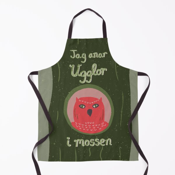 Item preview, Jag Anar Ugglor i Mossen | I Suspect Owls in the Bog | dark green and pink designed and sold by Ingrid Poole.