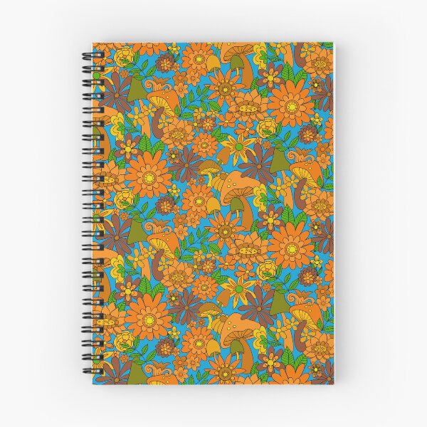 Item preview, Brown, blue, orange, green, sixties seventies floral designed and sold by Kimmygowland.