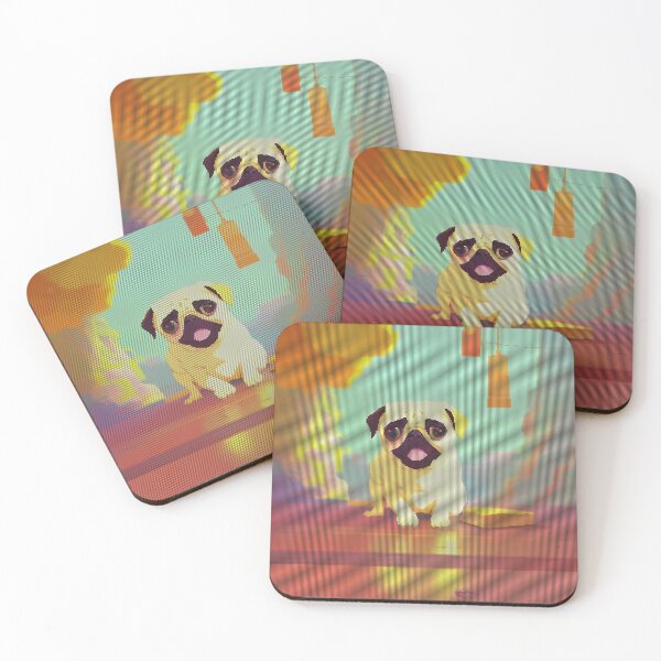 Item preview, Neon Colorful Abstract Pug 8-bit Pixel Art designed and sold by PixelDripped.