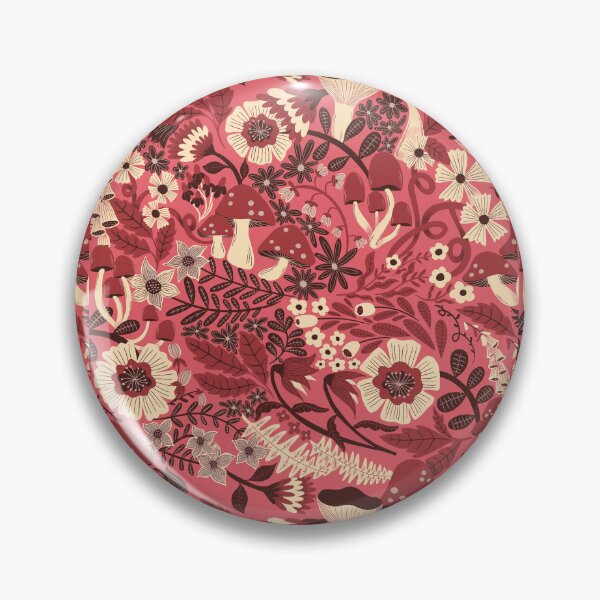 Item preview, Pink woodland mushrooms toadstools floral designed and sold by Kimmygowland.
