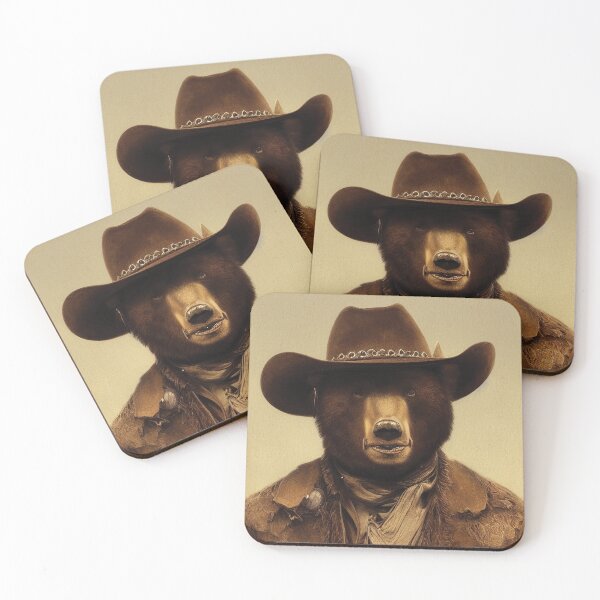 Aperçu de l'œuvre ours, cow-boy, hors-la-loi créée et vendue par The AI Art Gallery.