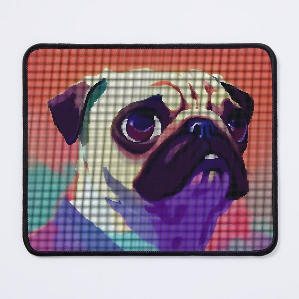 Artikelvorschau, Neon Colorful Abstract Pug 8-bit Pixel Art entworfen und verkauft von PixelDripped.