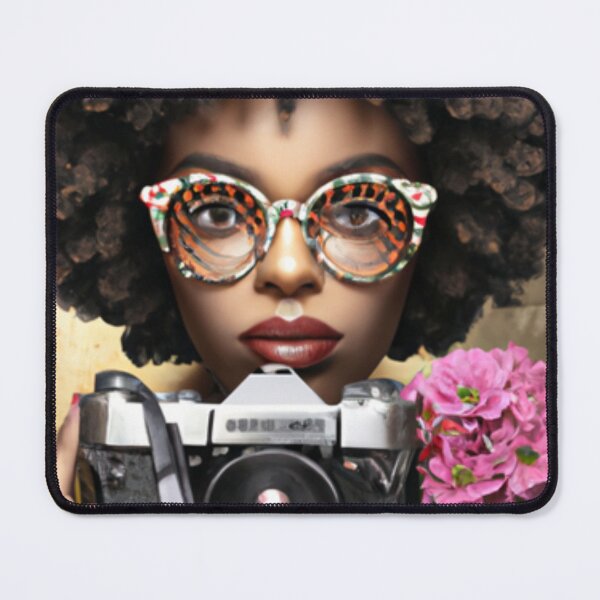 Item preview, Cool, geeky nerd woman with flowers, photography gift, women’s art, nature lover, Spring blooms designed and sold by Flowerartlovers.