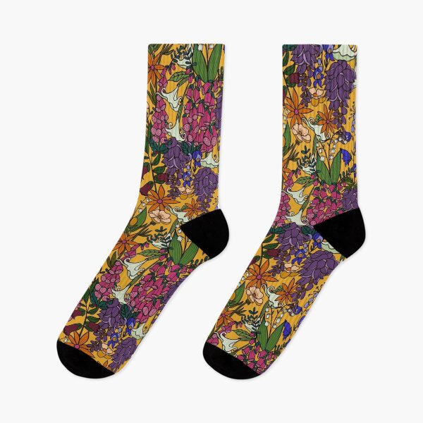 Item preview, Yellow pink purple poisonous English garden designed and sold by Kimmygowland.