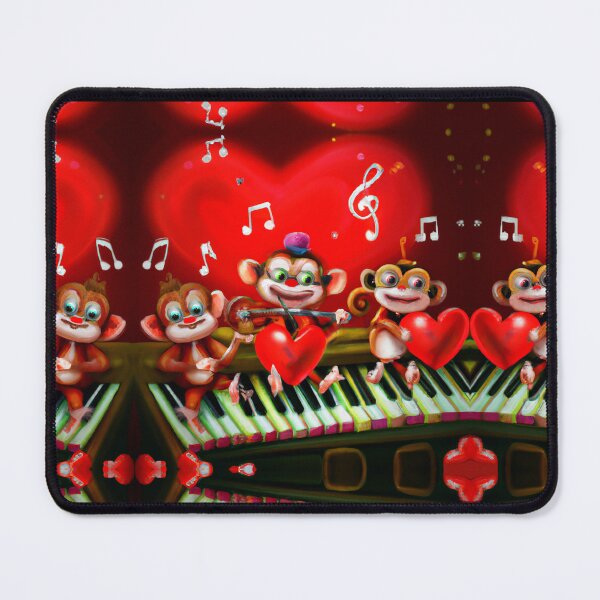 Item preview, monkeys and piano musicians designed and sold by Artbellachi.