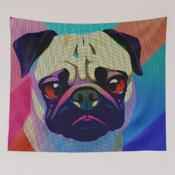 Item preview, Neon Colorful Abstract Pug 8-bit Pixel Art designed and sold by PixelDripped.