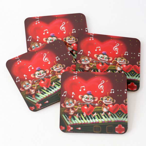 Item preview, monkeys and piano musicians designed and sold by Artbellachi.