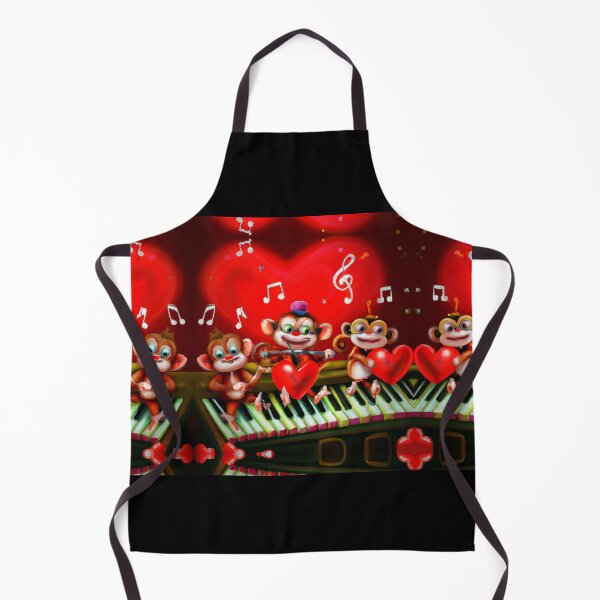 Item preview, monkeys and piano musicians designed and sold by Artbellachi.