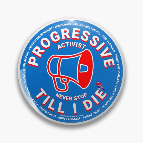 Aperçu de l'œuvre PMD00437 Le mouvement progressiste conçoit un mégaphone pour les militants progressistes ou les démocrates ou les partisans de Bernie Sanders ayant des objectifs créée et vendue par ProgressiveLeft.