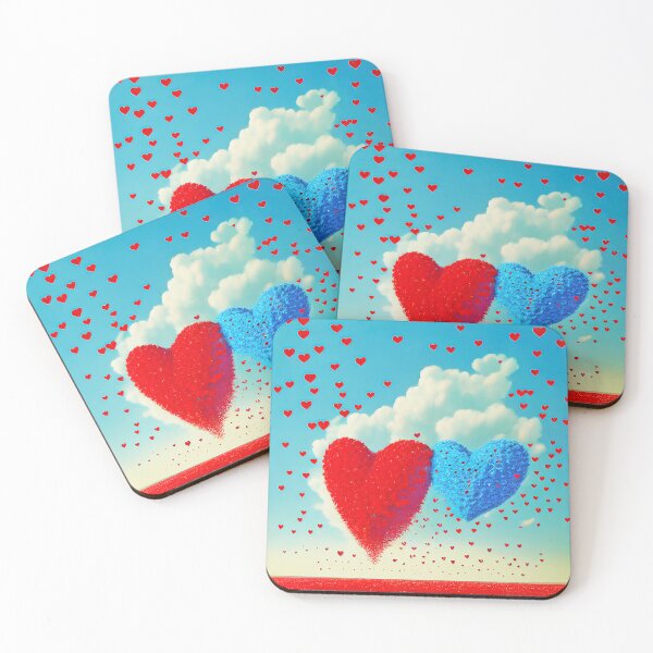 Item preview, Pink clouds, red hearts designed and sold by Arthoughts.