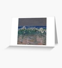 Ocean, pink and green Greeting Card
