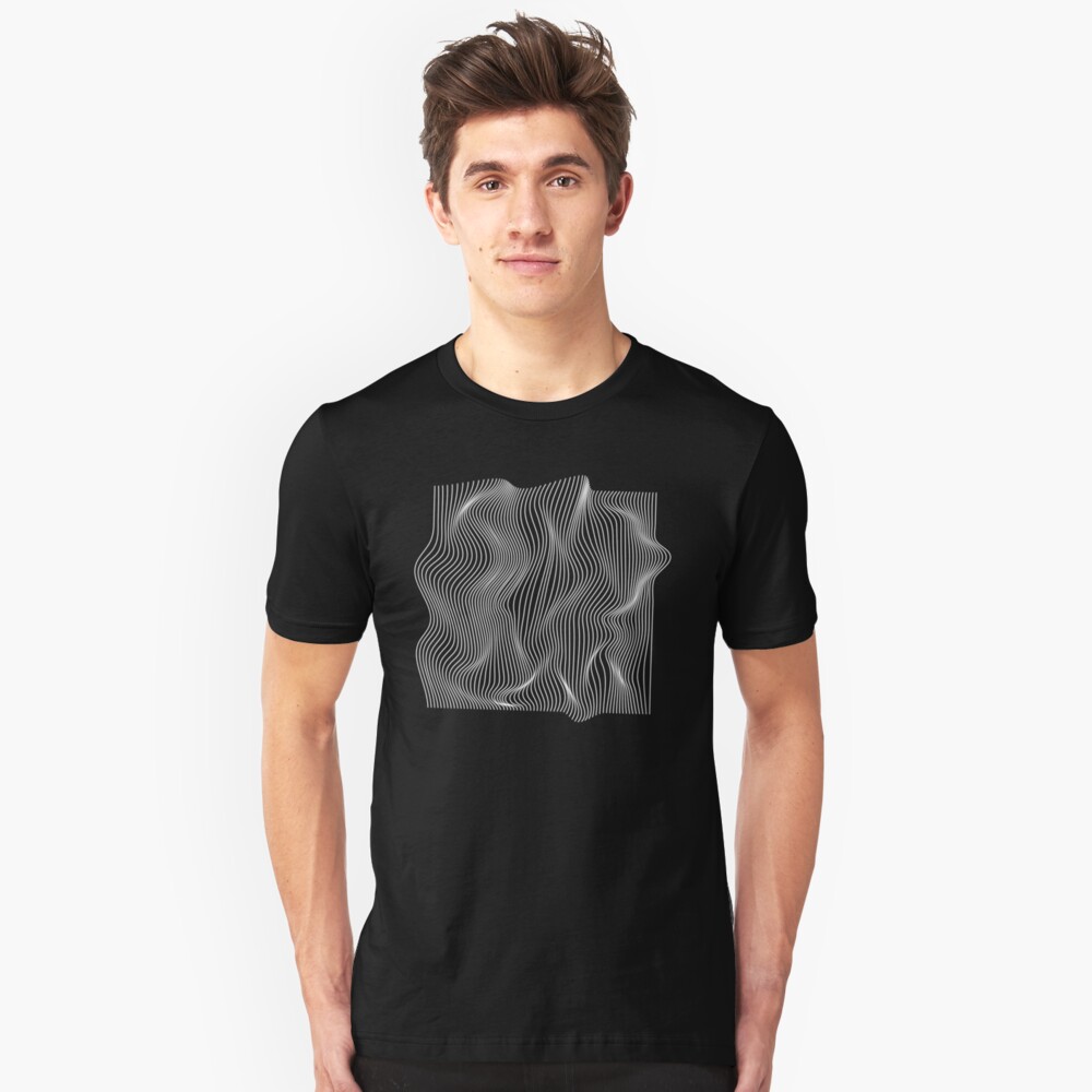 Optical Illusion Minimal Lines Slim Fit T-Shirt