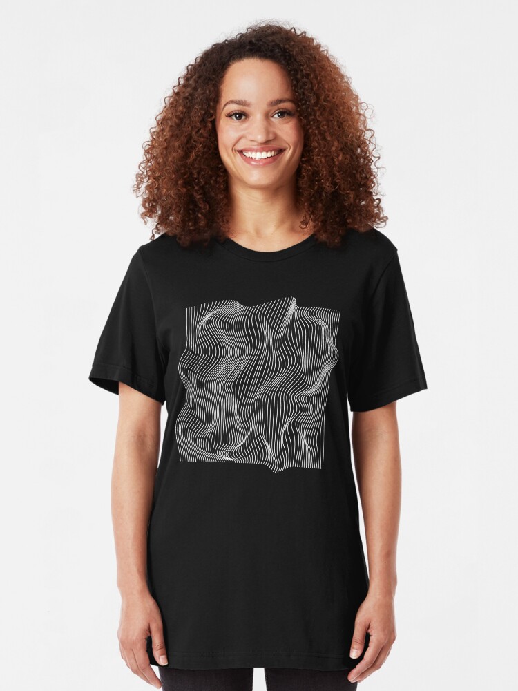 Alternate view of Optical Illusion Minimal Lines Slim Fit T-Shirt