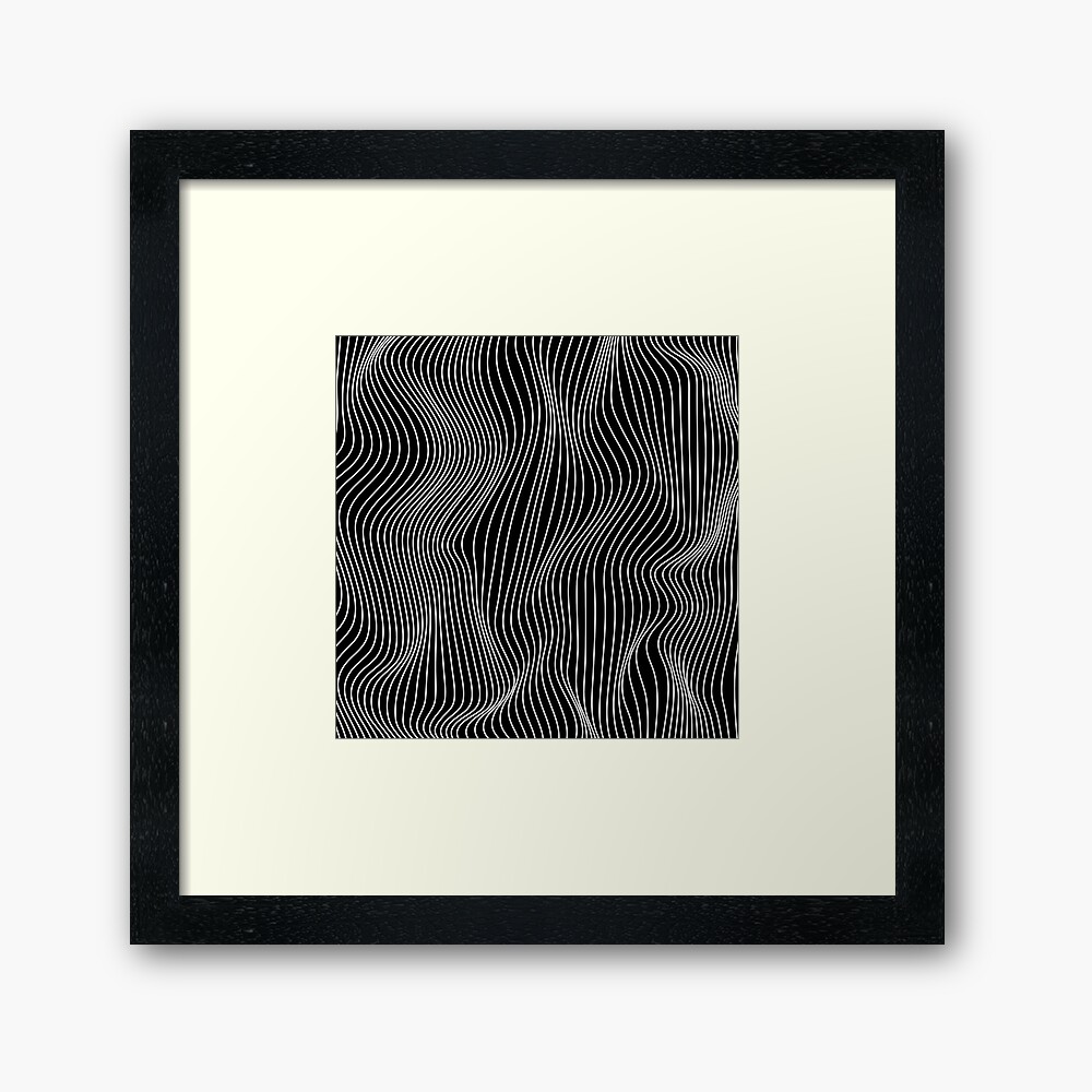 Optical Illusion Minimal Lines Framed Art Print