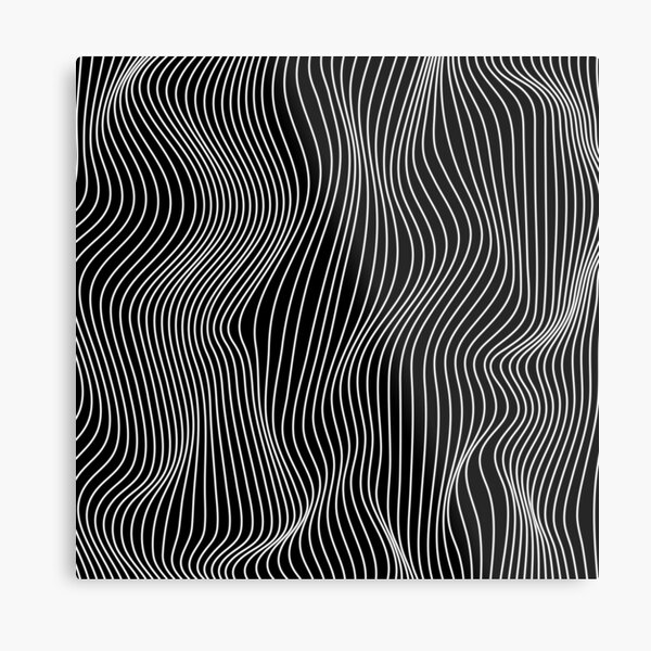 Optical Illusion Minimal Lines Metal Print