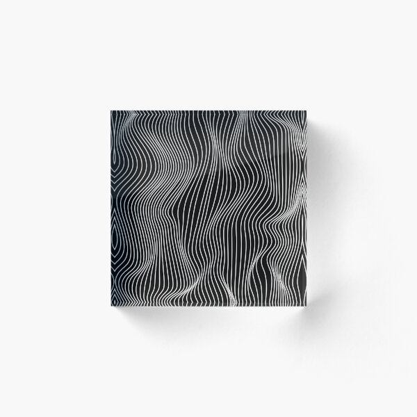 Optical Illusion Minimal Lines Acrylic Block
